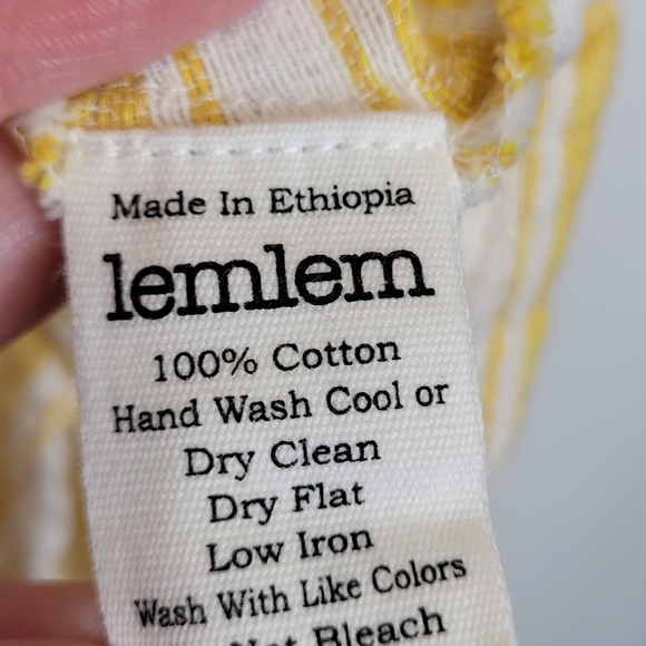 Lemlem Alfie One Shoulder Top M Yellow Striped - Picture 6 of 6